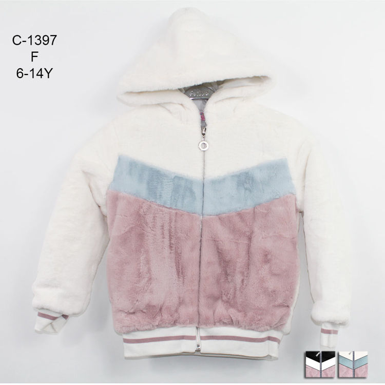 Picture of C1397- GIRLS HOODY JACKET - SOFT FUR - (4-16 YEARS )